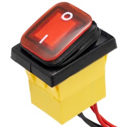 Interruptor IP67 DPST ON-OFF 220V/30A, Rojo con LED