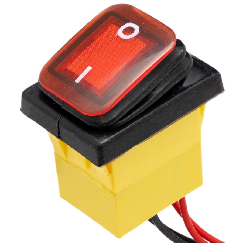 Interruptor IP67 DPST ON-OFF 220V/30A, Rojo con LED