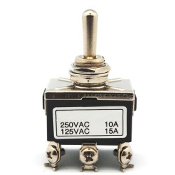 INTERRUPTOR 6P. CON RETORNO, (ON)-OFF-(ON), 250V. 15A