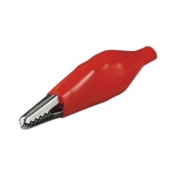 Pinza cocodrilo 55mm. roja soldar